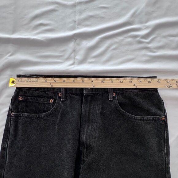Vintage Levi's 505 Jeans Men's Size 33x32 Black Regular Fit Stretch Cotton Blend - Picture 6 of 10